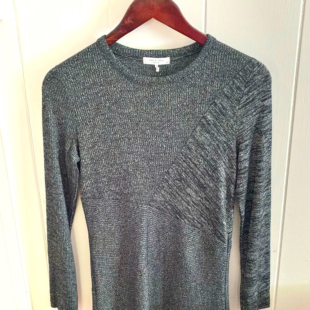 Rag & Bone Knit Tonal Blocked Mini Dress Jersey Dress size S
